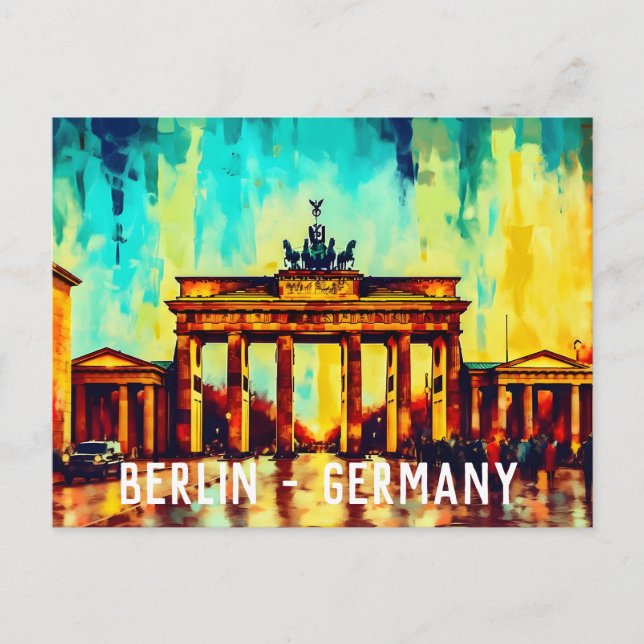 Tarjeta postal de la Puerta de Brandeburgo Berlín  (Anverso)