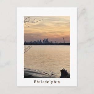 Tarjeta postal de la puesta de sol de Filadelfia