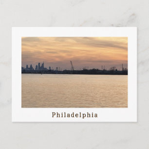 Tarjeta postal de la puesta de sol de Filadelfia