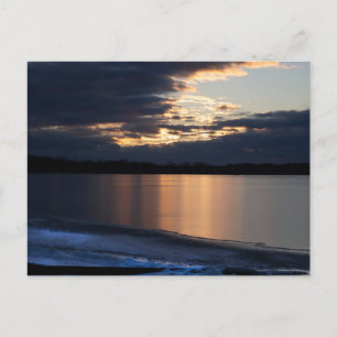 Tarjeta postal de la puesta de sol de invierno del