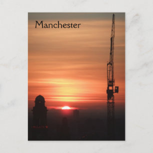 Tarjeta postal de la puesta de sol de Mánchester