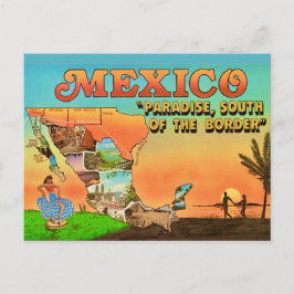 Tarjeta postal de la puesta de sol de México