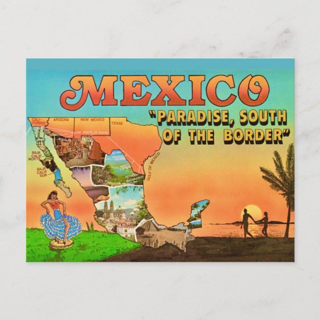 Tarjeta postal de la puesta de sol de México (Anverso)