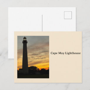 Tarjeta postal de la puesta de sol del faro de Cap