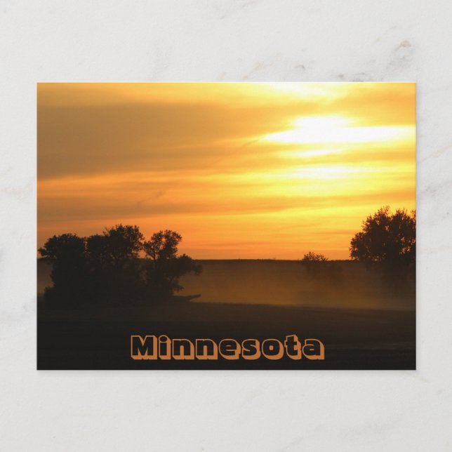 Tarjeta postal de la puesta de sol en Minnesota (Anverso)
