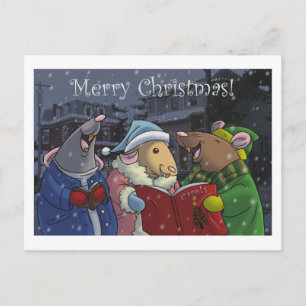 Tarjeta postal de la Rata de Navidad de Feliz