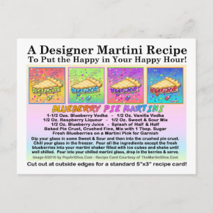 Tarjeta postal de la receta de Blueberry Pie Marti