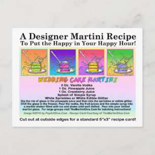 Tarjeta postal de la receta de Cake Martini para b
