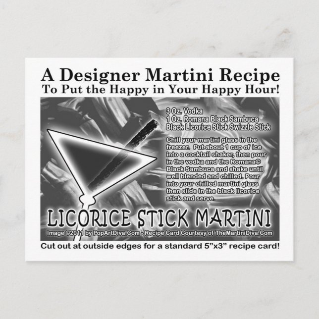 Tarjeta postal de la receta de Licorice Stick Cand (Anverso)