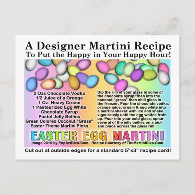 Tarjeta postal de la receta de Martini de Huevo de (Anverso)