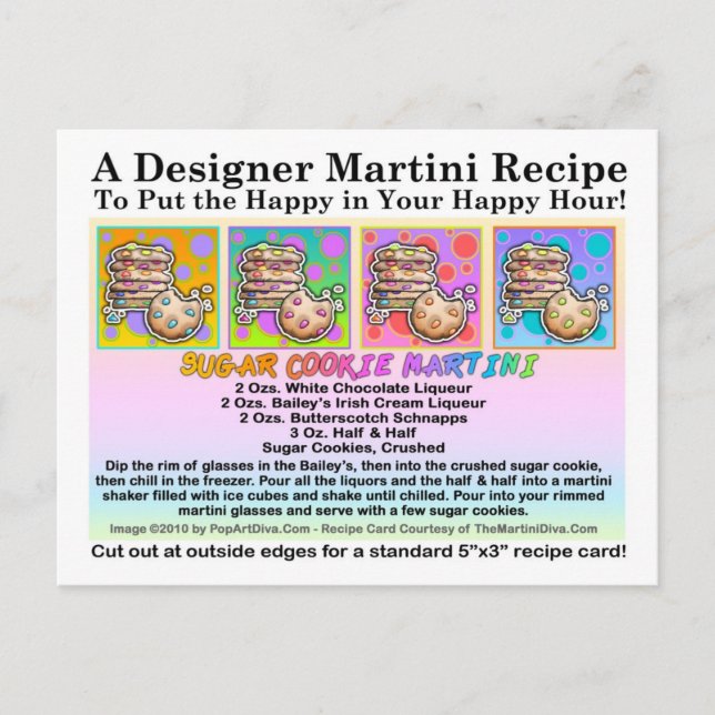 Tarjeta postal de la receta de Sugar Cookie Martin (Anverso)