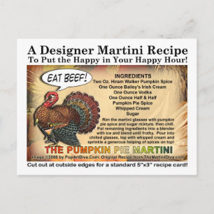Tarjeta postal de la receta del Martini de tarta d