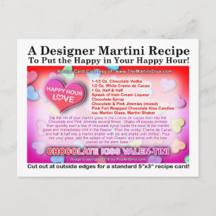 Tarjeta postal de la receta del Martini del Día de