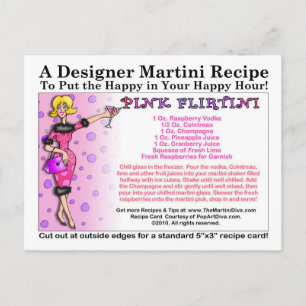 Tarjeta postal de la receta Flirtini Martini rosa