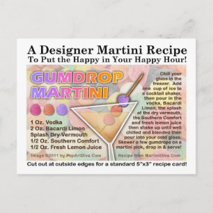 Tarjeta postal de la receta Gumdrop Candy Martini