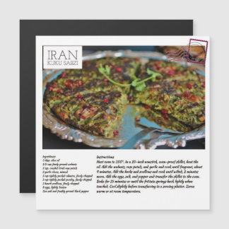 Tarjeta postal de la receta magnética de IRAN Kuku