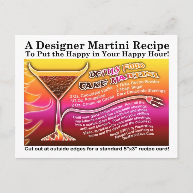 Tarjeta postal de la receta Martini de tarta de co (Anverso)