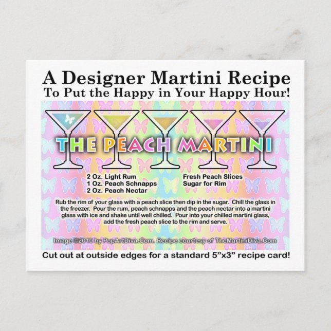 Tarjeta postal de la receta Peach Spring Martini (Anverso)