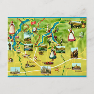 Tarjeta postal de la región de los lagos italianos