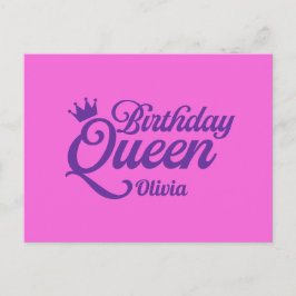Tarjeta postal de la reina de cumpleaños