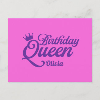 Tarjeta postal de la reina de cumpleaños
