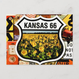 Tarjeta postal de la ruta 66 de Kansas