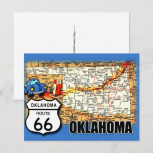 Tarjeta postal de la ruta 66 de Oklahoma