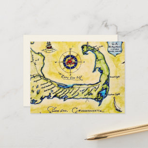 Tarjeta postal de la ruta escénica de Cape Cod