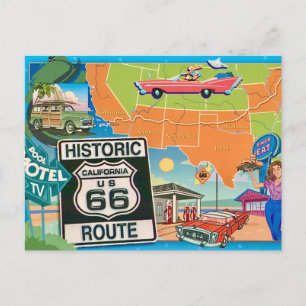 Tarjeta postal de la ruta histórica 66