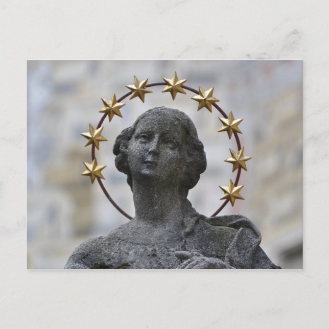 Tarjeta postal de la Santísima Virgen de Cesky Kru (Anverso)