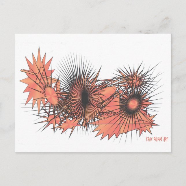 Tarjeta postal de la señora abstracta rezando (Anverso)