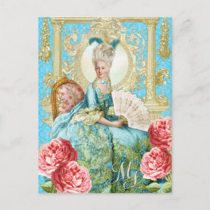 Tarjeta postal de la silla azul Marie Antoinette P