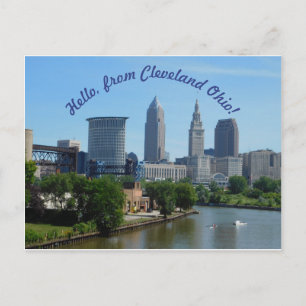 Tarjeta postal de la silueta de Cleveland Ohio (Te