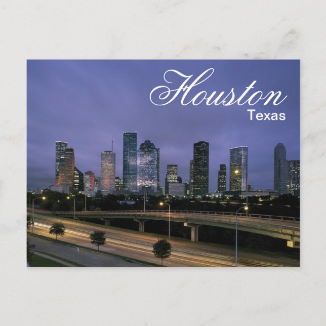 Tarjeta Postal de la silueta de Houston Texas (Anverso)