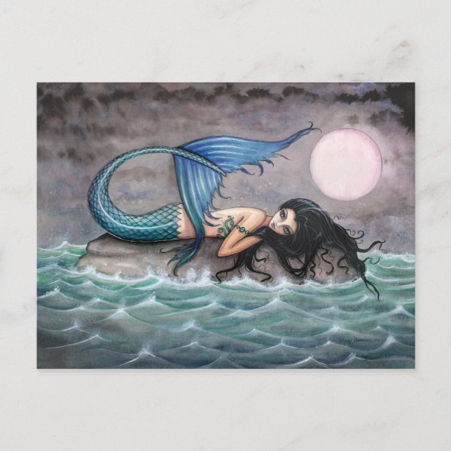 Tarjeta postal de la sirena de la isla pequeña (Anverso)