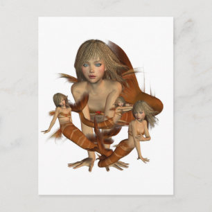 Tarjeta postal de la sirena dorada