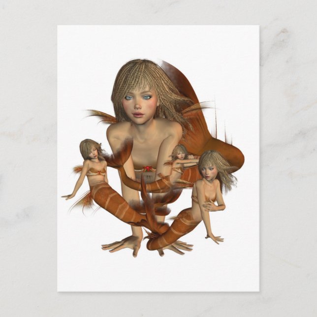 Tarjeta postal de la sirena dorada (Anverso)