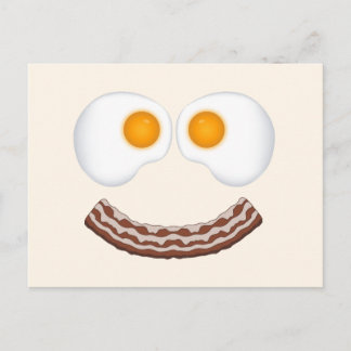 Tarjeta postal de la sonrisa de huevos y tocino