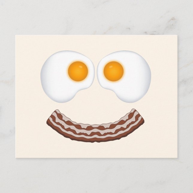 Tarjeta postal de la sonrisa de huevos y tocino (Anverso)