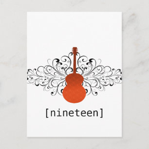 Tarjeta postal de la tabla de guitarra del naranja