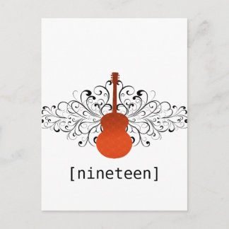 Tarjeta postal de la tabla de guitarra del naranja