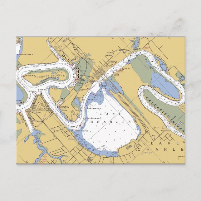 Tarjeta postal de la tabla de puertos del lago Cha (Anverso)