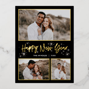 Tarjeta postal de la tarjeta de Año Nuevo Feliz pa