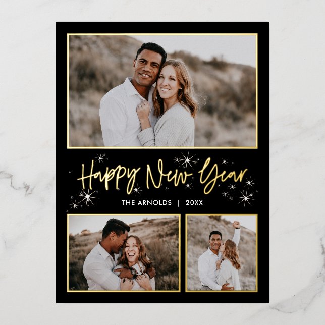 Tarjeta postal de la tarjeta de Año Nuevo Feliz pa (Anverso)