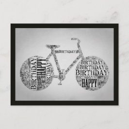Tarjeta postal de la tipografía de la bicicleta de