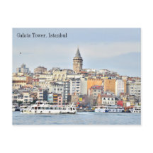 Tarjeta postal de la torre de Gálata de Turquía en