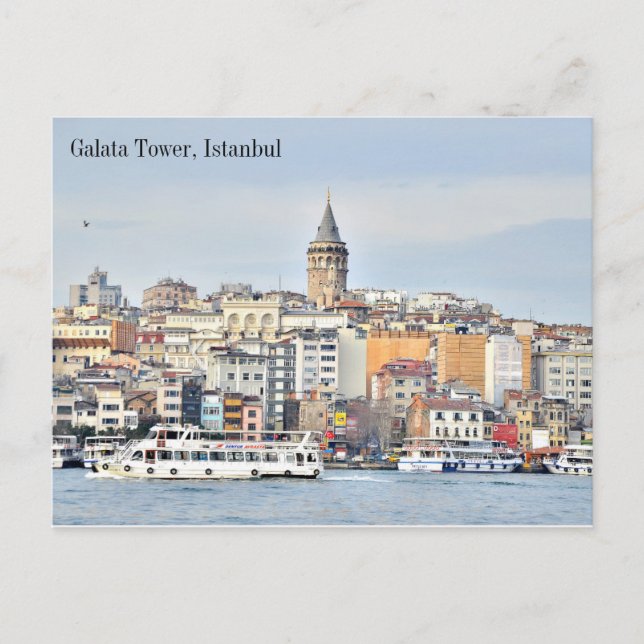 Tarjeta postal de la torre de Gálata de Turquía en (Anverso)