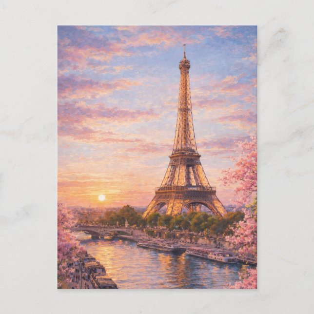 Tarjeta postal de la Torre Eiffel de París (Anverso)