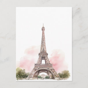Tarjeta postal de la Torre Eiffel de París