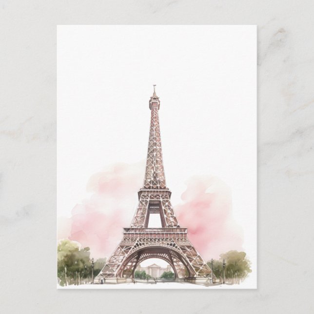 Tarjeta postal de la Torre Eiffel de París (Anverso)